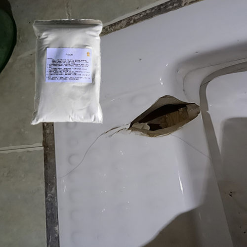厕所蹲坑东西砸破了专用修补胶白