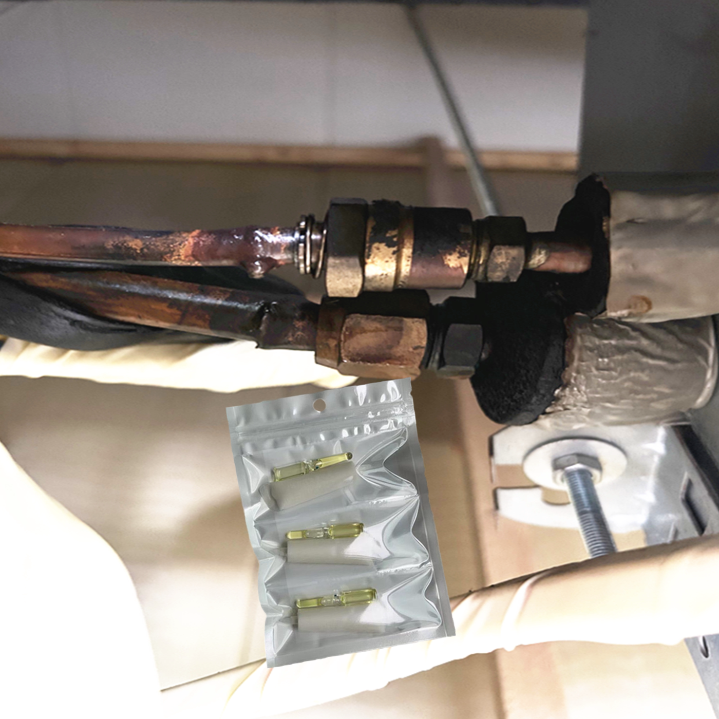 空调冷柜冰箱蒸发器铜管补漏胶漏氟利昂微漏密封抗高压耐冷媒维修