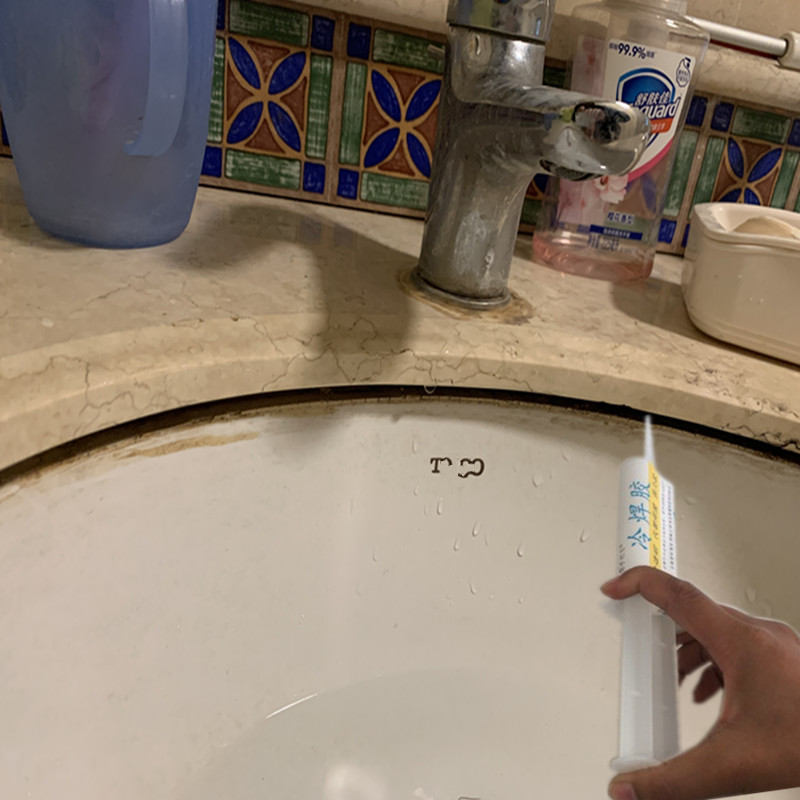 脱落掉了洗面盆底下环保云石胶图片