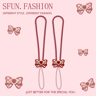 手机挂绳硅胶腕带短钥匙挂件u盘耳机ccd相机链饰酒红色高级女防丢