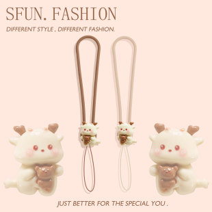 手机壳短挂绳可爱ccd相机硅胶腕带钥匙扣u盘耳机挂件链饰吊坠女丢