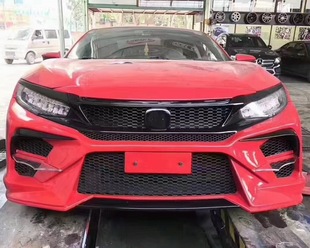 适用于本田十代思域防护外观件前杠中网后杠侧裙汽车改装件大包围