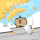 卡通可爱卡皮巴拉小水豚鼠标垫搞笑清新办公室摸鱼潜水电脑防滑垫