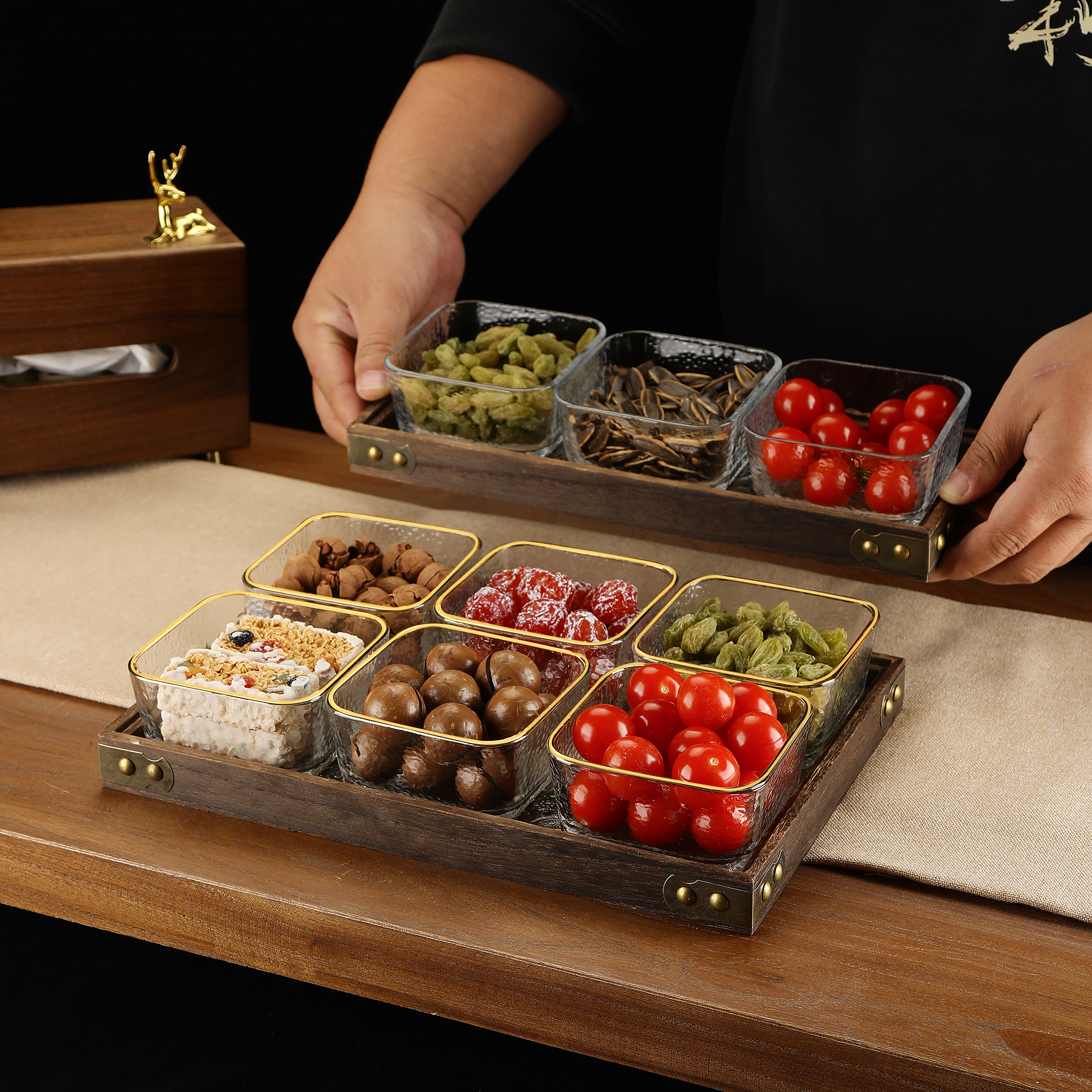 水果盘客厅家用茶几干果零食摆放