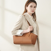 Kudiva大容量西方欧美风单肩船包轻奢缝线简约时尚 手提翅膀托特包