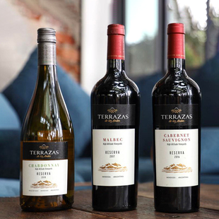 台阶安第斯山脉典藏系列马尔贝克 霞多丽阿根廷Terrazas 赤霞珠红