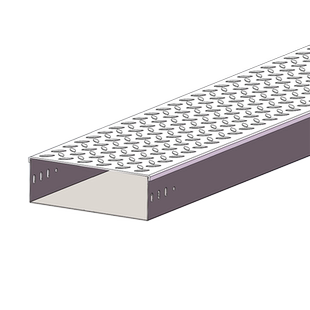 上涌CHA系列镀锌防滑槽式电缆桥架 花纹盖板线槽 耐踩防滑加厚型