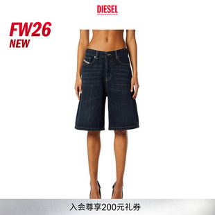 [新款]DIESEL女士26早秋DE-SIRE深蓝五分牛仔短裤A1405109P81