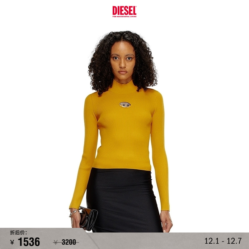 [折扣]DIESEL女士OVAL D修身长袖针织衫A141870DLAX