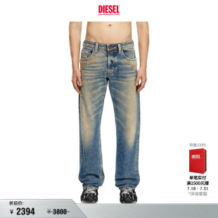 00C06P09K32 折扣 DIESEL男士 LARKEE做旧中腰合身直筒牛仔裤