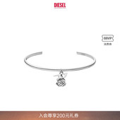 DIESEL男女同款 LOGO银色手镯配饰DX1620 礼物
