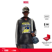 DIESEL男士 折扣 黑色运动连帽卫衣A148010NMAW