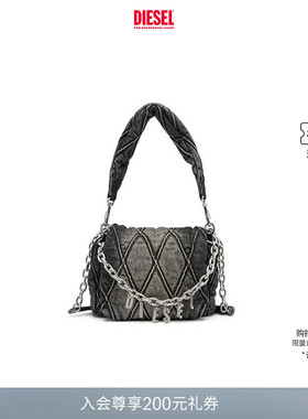 [礼物]DIESEL女士CHARM D小号手提包菱格纹流浪包X09597P6330
