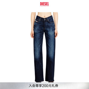 DIESEL女士D-SENT高腰合身直筒牛仔裤A198710ADBL