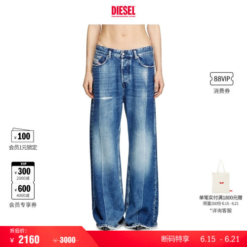 [折扣]DIESEL女士D-SIRE通勤穿搭低腰宽松阔腿