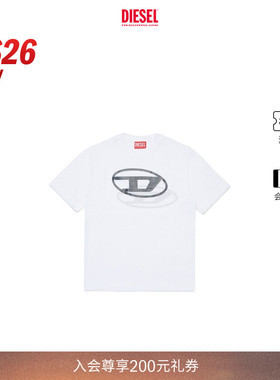 [新款]DIESEL男童26早春白色OVAL D-LOGO短袖T恤J0260100YI9