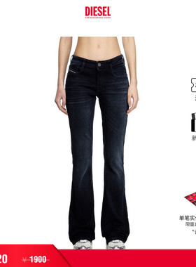 [折扣]DIESEL女士D-EBBEY黑色低腰修身微喇牛仔裤A110040BMBU