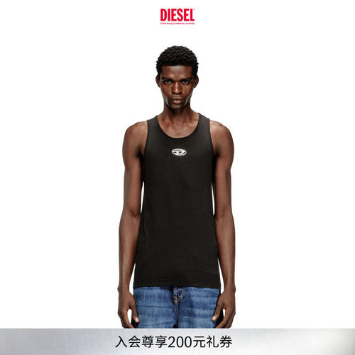 DIESEL男士OVAL D黑色背心A217420JMBA