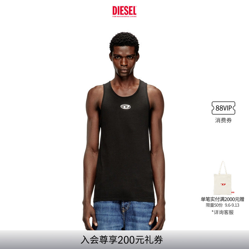 DIESEL男士OVAL D黑色背心A217420JMBA图片