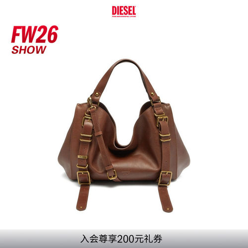[新款]DIESEL男女同款时装秀26早秋棕色中号D-ONE包袋X10926P9497