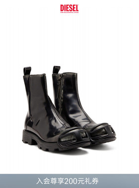 DIESEL男士25秋冬D-HAMMER黑色时装靴切尔西靴Y03254P8435