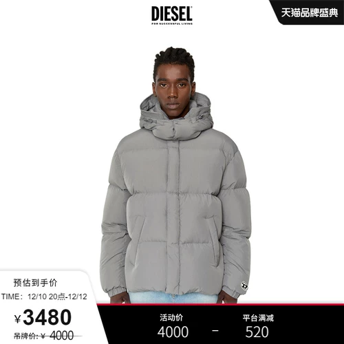 Diesel, демисезонный классический цветной пуховик для влюбленных