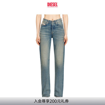 DIESEL女士D-SENT高腰合身直筒牛仔裤A1987109N32