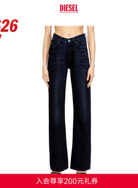 [新款]DIESEL女士26早春D-SENT高腰合身直筒牛仔裤A1987109N21