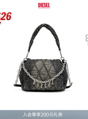 [礼物]DIESEL女士26早春CHARM D菱格纹中号手提流浪包X09596P6330
