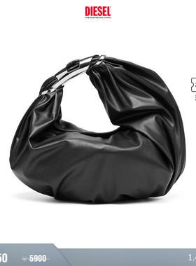 [礼物][折扣]DIESEL女士GRAB D中号人造皮革可颂包X09774P62