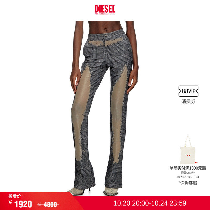 [折扣]DIESEL女士修身透视长裤休闲裤A171420HPAA