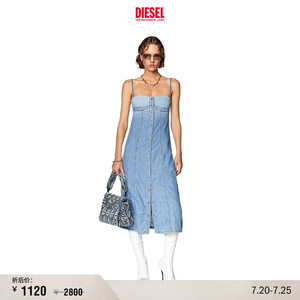 [折扣]DIESEL女士牛仔吊带连衣裙A10934068GH