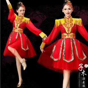 打鼓演出服女新款秋季水鼓舞蹈打大鼓威风锣鼓队服装2025新款鼓服