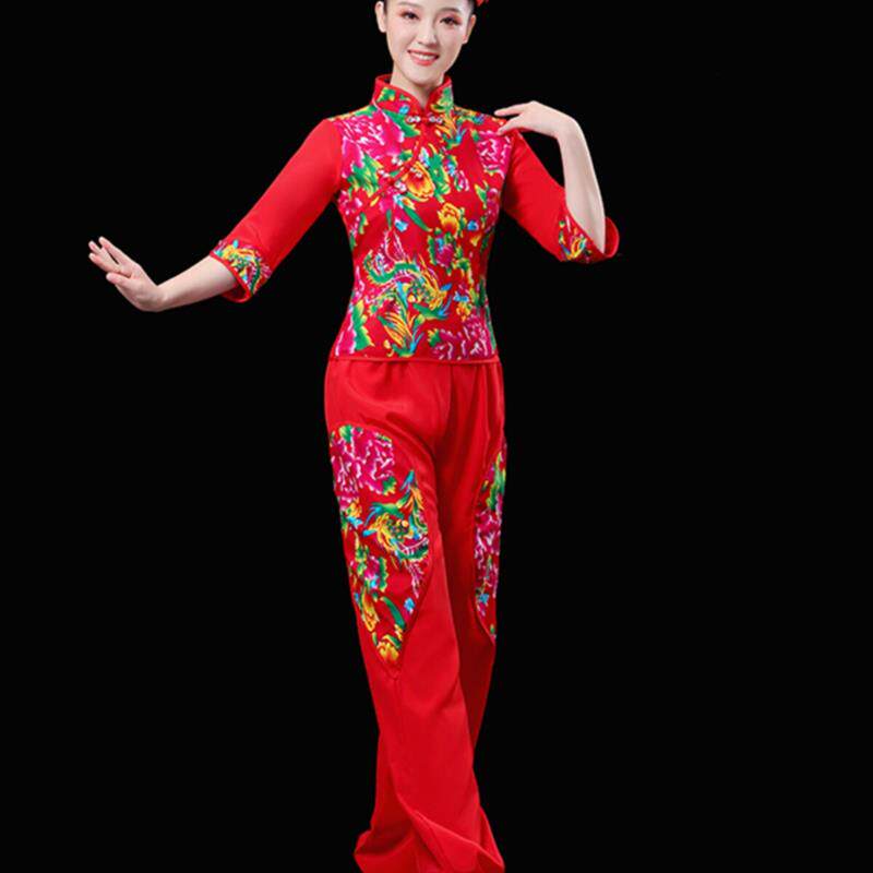 2023新款腰鼓服装东北秧歌服装中老年古典广场舞服装