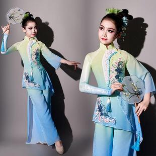 古典舞演出服女童儿童中国风扇子舞表演服胶州秧歌服艺考舞蹈服装