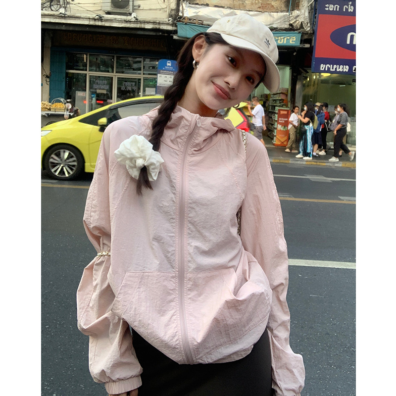 夏季2025新款防晒衣女宽松透气休闲小个子薄款防晒服时尚短款外套