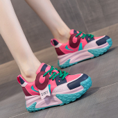 女款 轻便2025春秋爆款 真皮彩色厚底时尚 炸街老爹鞋 潮流运动鞋 软底