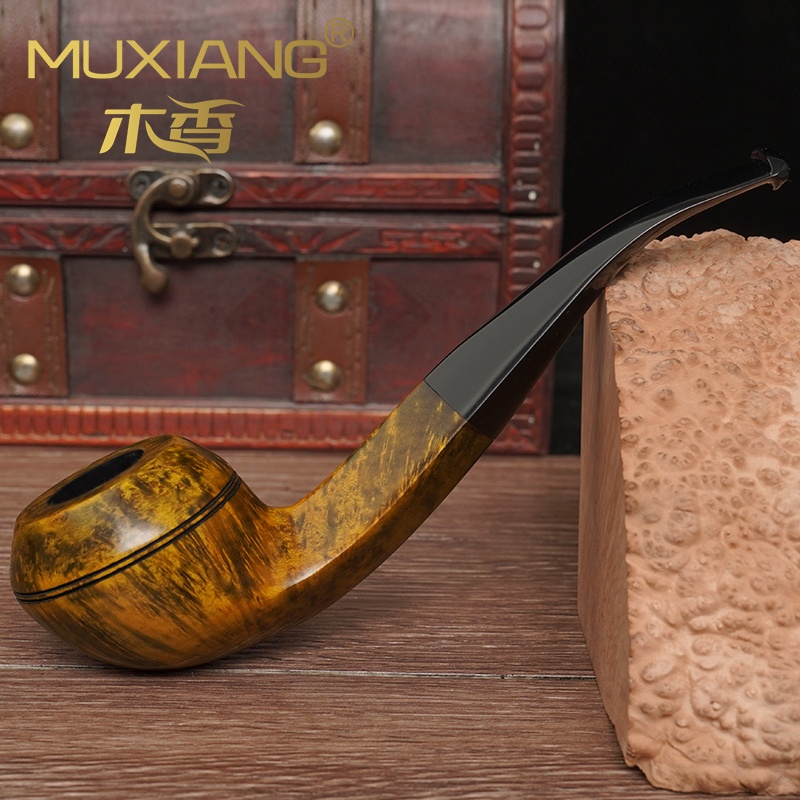 石楠木烟斗手工罗德西亚牛头实木斗传统老式过滤专用男士烟具配件