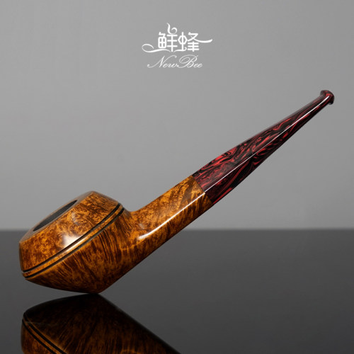 NewBee鲜蜂石楠木烟斗手工实木直柄牛头飞碟斗老式传统男士过滤具