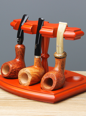 NewBee 榉木烟斗架实木6位烟斗座男士收藏展示支架子立式烟具配件