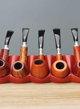 NewBee实木烟斗架榉木勺型5位斗座男士收藏展示手工具支架子配件