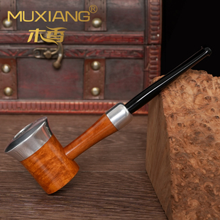 石楠木烟斗手工实木直柄撞球锤子军插斗传统老式过滤男士专用烟具