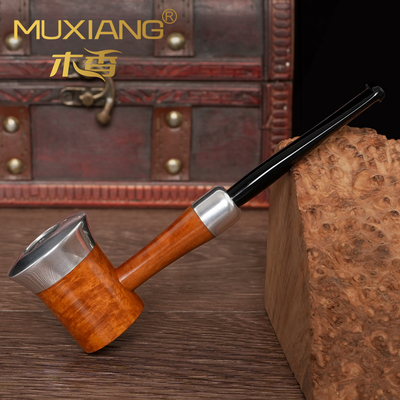 石楠木烟斗手工实木直柄撞球锤子军插斗传统老式过滤男士专用烟具