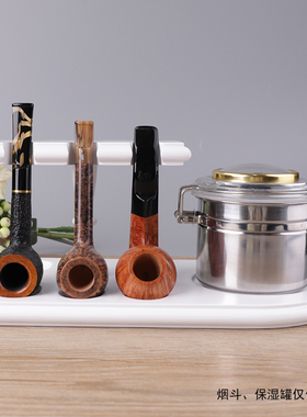 NewBee榉木烟斗架实木立式6位斗座手工收藏展示支架子男专用配件