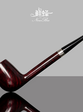 NewBee鲜蜂石楠木烟斗男士手工实木撞球斗直柄长腿老式传统过滤具