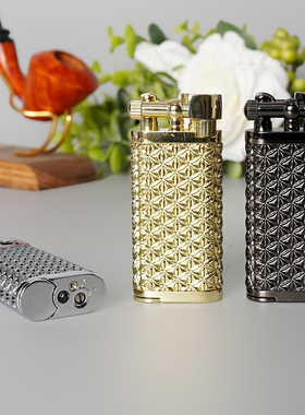 烟斗专用打火机充气明斜火防烫手创意潮个性金属气体男士压棒烟具