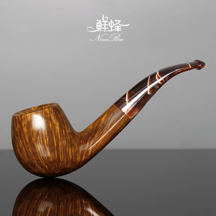NewBee鲜蜂石楠木烟斗男士手工实木弯柄撞球烟斗老式传统过滤专用