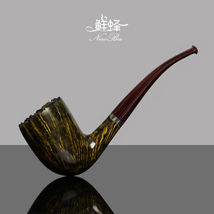 NewBee鲜蜂石楠木烟斗手工实木带瘤皮卡斯特罗斗老式传统男士过滤