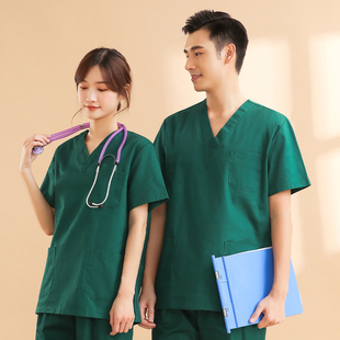 洗手衣男长袖纯棉手术衣服刷手衣手术室口腔宠物牙科医生工作制服