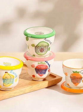 卡通手捏咖啡杯马克杯杯子拿铁杯办公室陶瓷水杯家用牛奶杯果汁杯